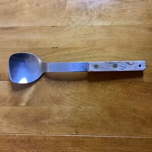 Vintage Vernco Stainless Steel Ice Cream Scoop‎ Serving Spoon Wood Handle Japan